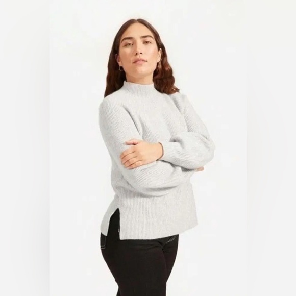 Everlane ✨Limited Edition✨ The Premium Cashmere Mockneck Sweater Heather Gray XS - Picture 5 of 9